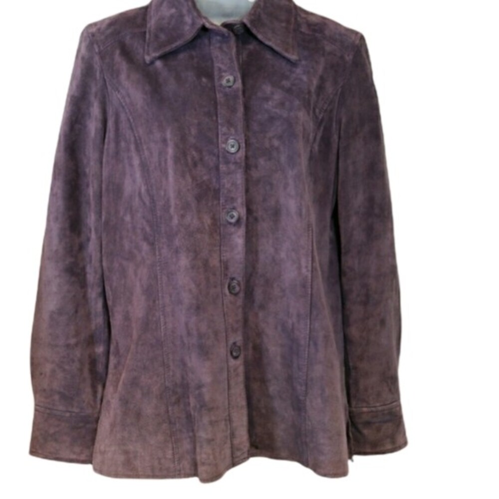 Valerie Stevens purple leather Jacket Med